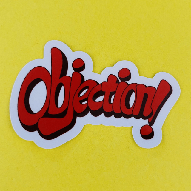 AA: objection (laminated sticker)