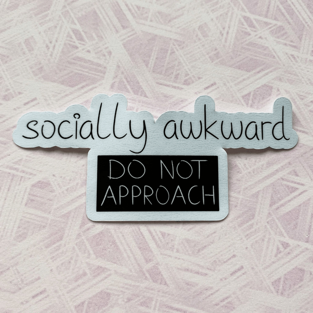 M: socially awkward (laminated sticker)