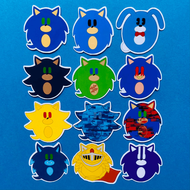 STH: blob sonic alternate forms (laminated sticker)