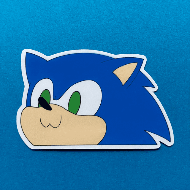 STH: peeking sonic (laminated sticker)