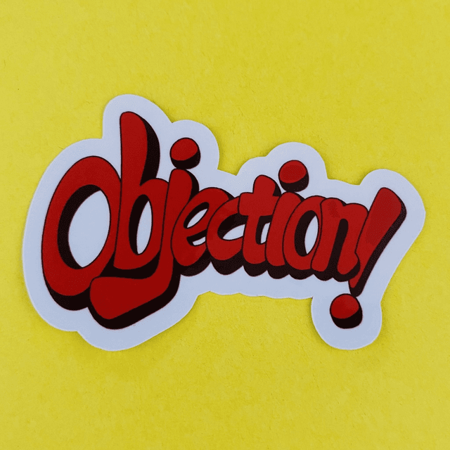 AA: objection (laminated sticker)