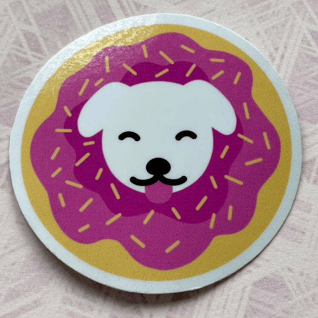 M: dognut (laminated sticker)